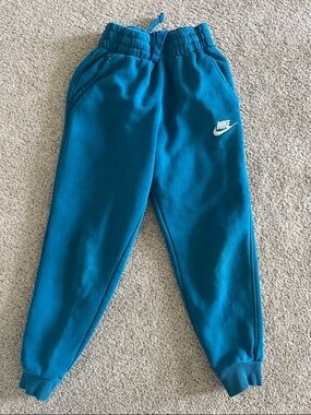 Nike Kids Teal Jogger Sweatpants with White Logo